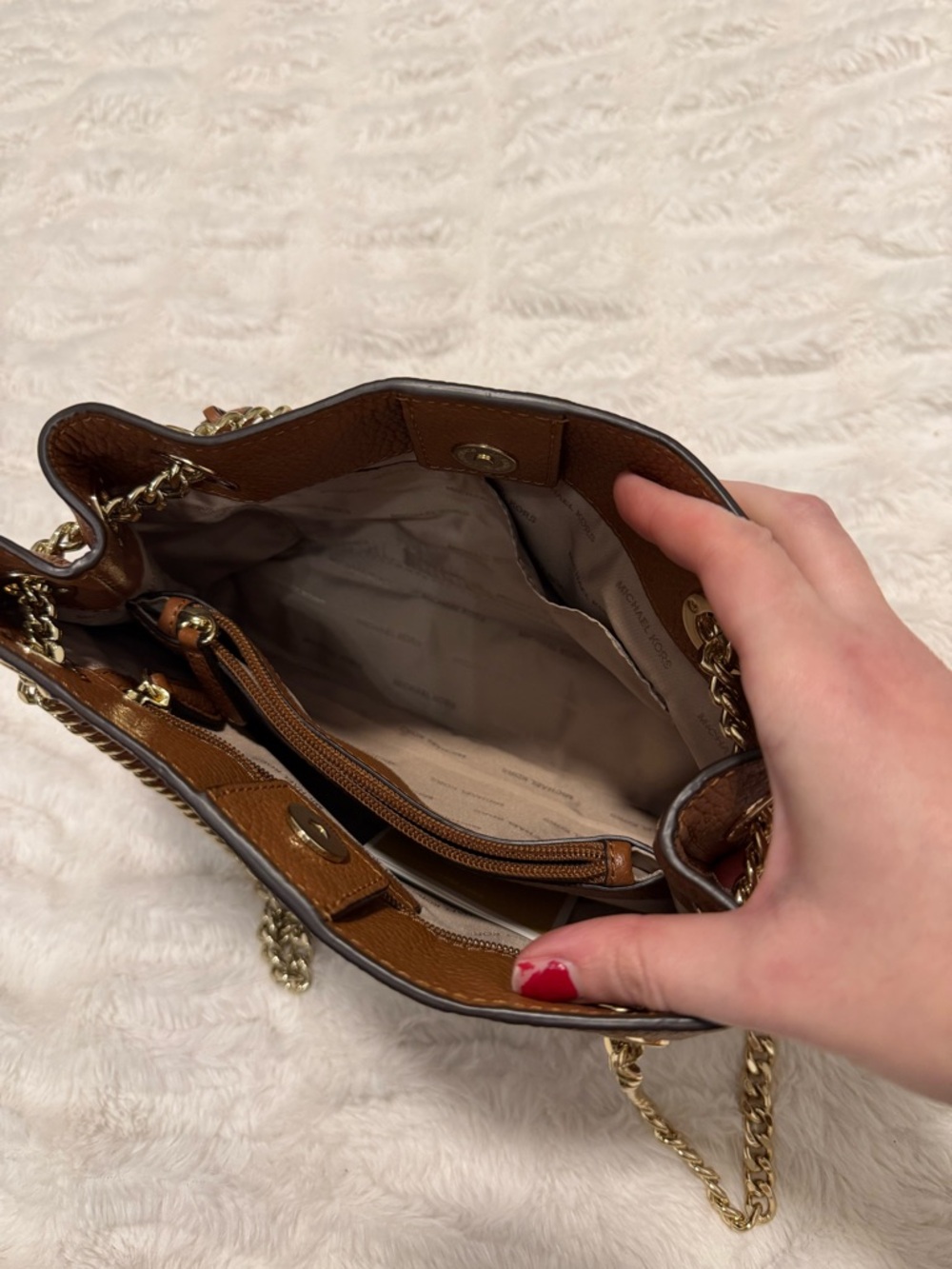 Michael Kors Jet Set Chain Medium Shoulder Tote Acorn Purse - Picture 7 of 14